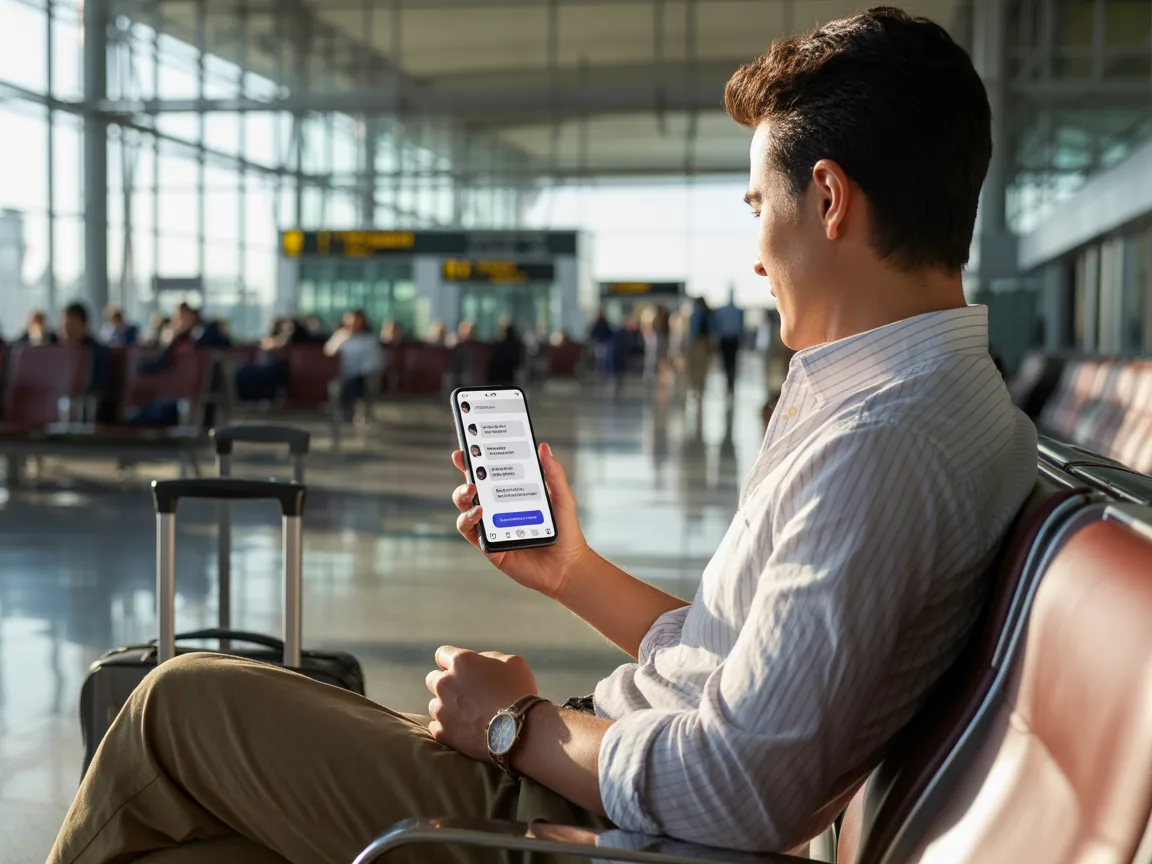 Customer using AI chatbot on mobile device